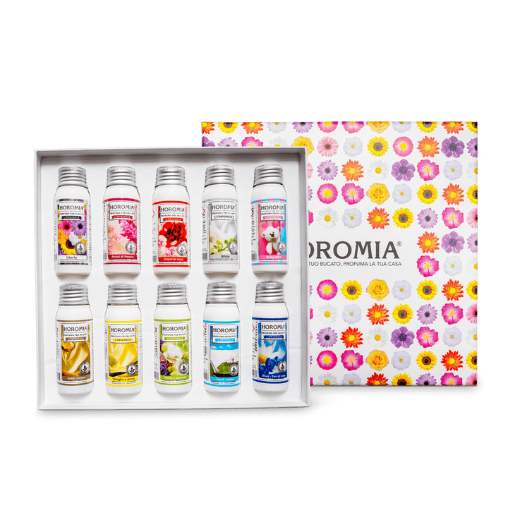 AMOUR Parfums Vse za perilo HOROMIA set parfumov za pranje perila FIORI 10 x 50 ml